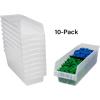 Akro-Mils 30098 ShelfMax Plastic Nesting Shelf Bin Box, 18-Inch Length x 6.75 Inch Width x 6-Inch Height, Blue (10-Pack)(Clear)