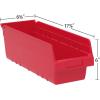 Akro-Mils 30098 ShelfMax Plastic Nesting Shelf Bin Box, 18-Inch Length x 6.75 Inch Width x 6-Inch Height, Blue (10-Pack)(Red)