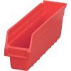 Akro-Mils 30048 Plastic Nesting ShelfMax Storage Bin Box, (18-Inch x 4-Inch x 6-Inch), Clear, (8-Pack)(Red)