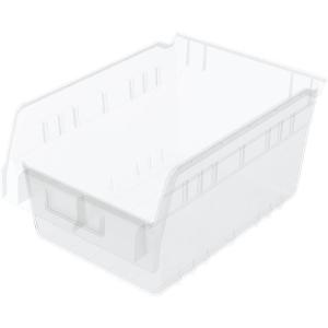 Akro-Mils 30080 ShelfMax Plastic Nesting Shelf Bin Box, 12-Inch L by 8-Inch W by 6-Inch H, Blue, Case of 8(Clear)