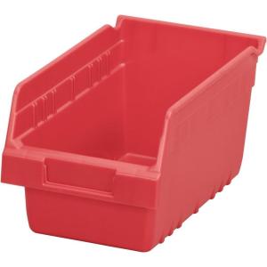 Akro-Mils 30090 Plastic Nesting ShelfMax Storage Bin Box, (12-Inch x 6-Inch x 6-Inch), Red, (10-Pack)(Red)