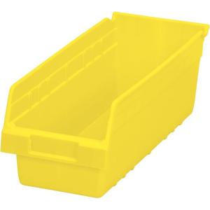 Akro-Mils 30098 ShelfMax Plastic Nesting Shelf Bin Box, 18-Inch Length x 6.75 Inch Width x 6-Inch Height, Blue (10-Pack)(Yellow)