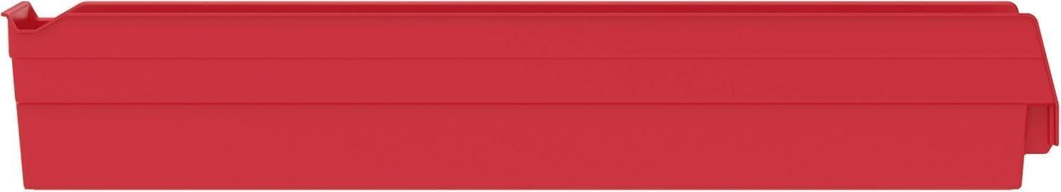 image:imageAkroMils 30124 Plastic Shelf Bins Heavy Duty Storage Bins for Garage Closet and Drawer Organization 24Inch x 4Inch x 4Inch Blue 12PackRed
