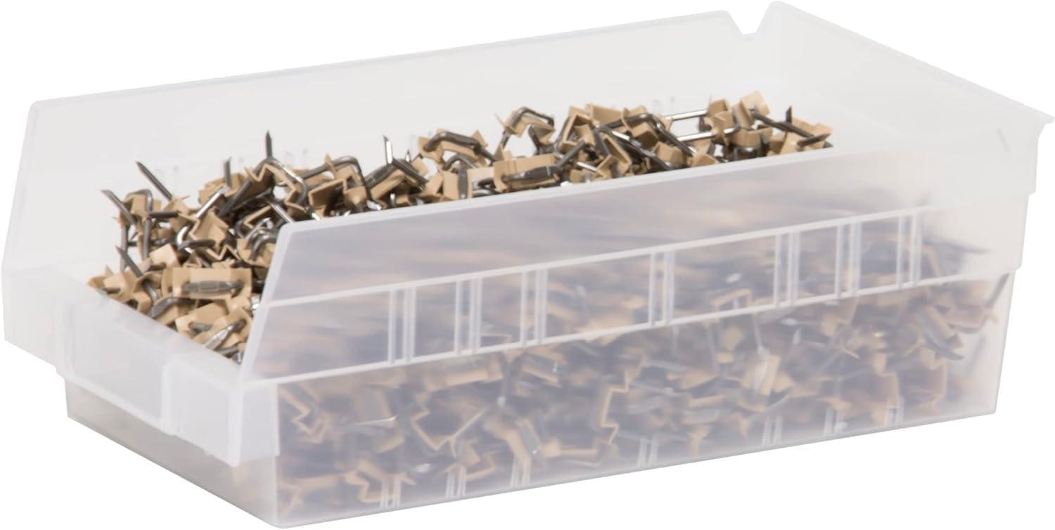 image:imageAkroMils 30130 Plastic Shelf Bins Heavy Duty Storage Bins for Garage Closet and Drawer Organization 12 x 612 x 4 Blue 12PackClear