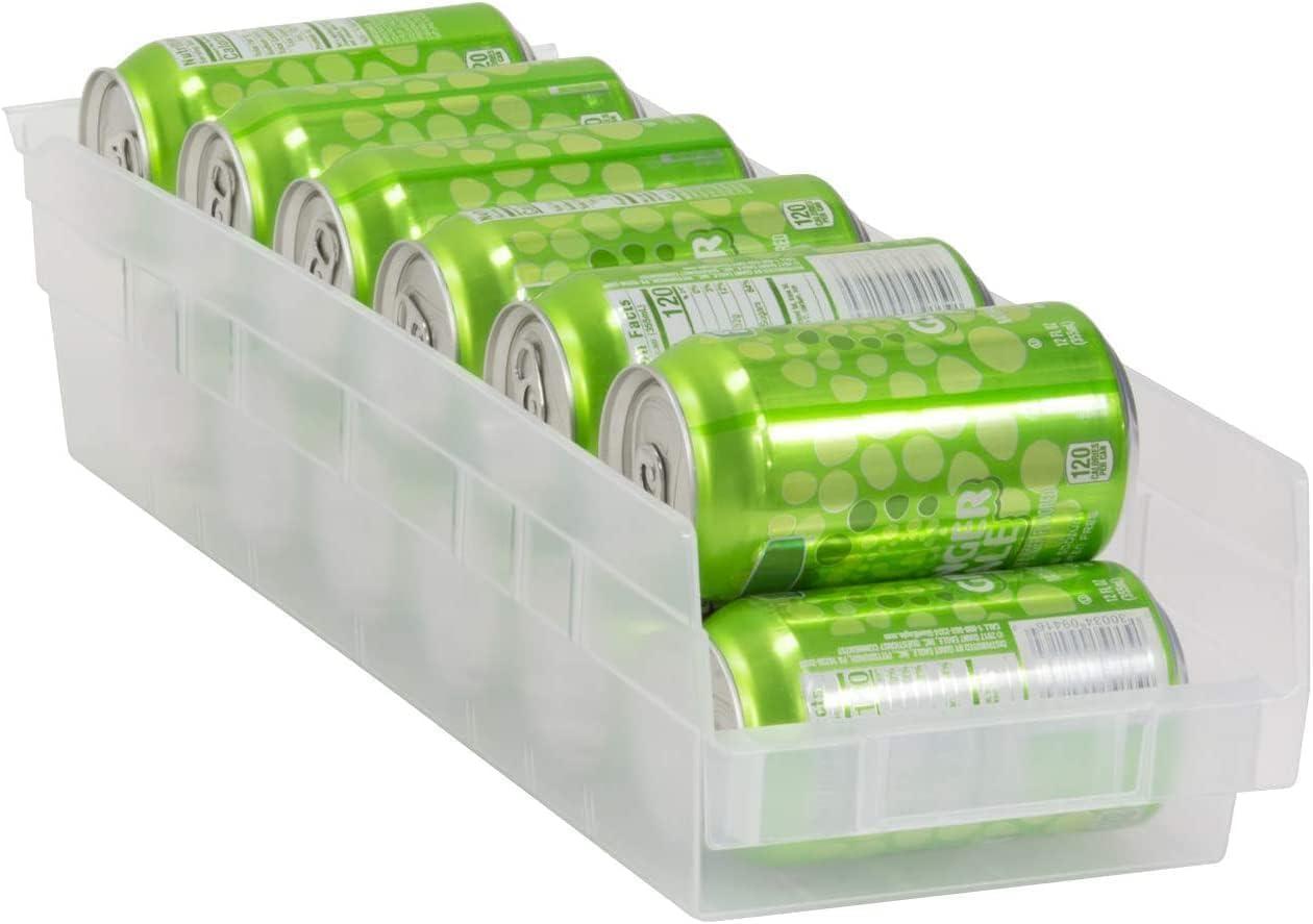 image:imageAkroMils 30138 Plastic Shelf Bins Heavy Duty Storage Bins for Garage Closet and Drawer Organization 18 x 612 x 4 Green 12PackClear