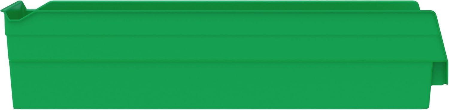 image:imageAkroMils 30138 Plastic Shelf Bins Heavy Duty Storage Bins for Garage Closet and Drawer Organization 18 x 612 x 4 Green 12PackGreen