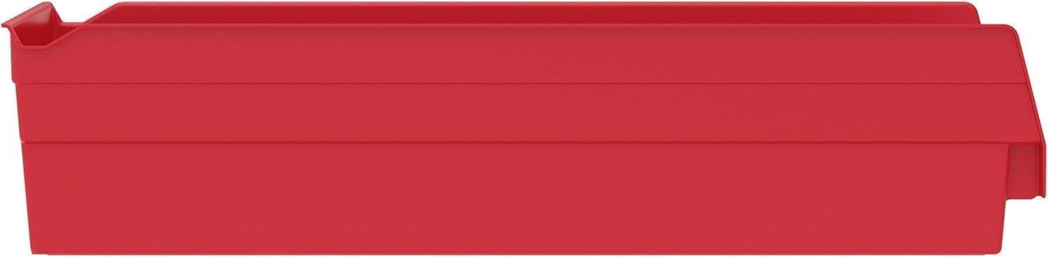 image:imageAkroMils 30138 Plastic Shelf Bins Heavy Duty Storage Bins for Garage Closet and Drawer Organization 18 x 612 x 4 Green 12PackRed