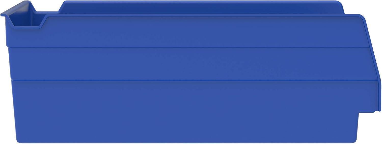 image:imageAkroMils 30150 Plastic Shelf Bins Heavy Duty Storage Bins for Garage Closet and Drawer Organization 12 x 8 x 4 Blue 12PackBlue