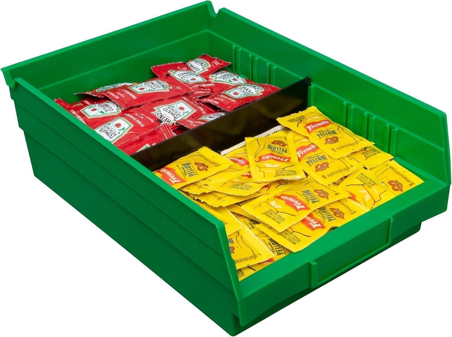 image:imageAkroMils 30150 Plastic Shelf Bins Heavy Duty Storage Bins for Garage Closet and Drawer Organization 12 x 8 x 4 Blue 12PackGreen