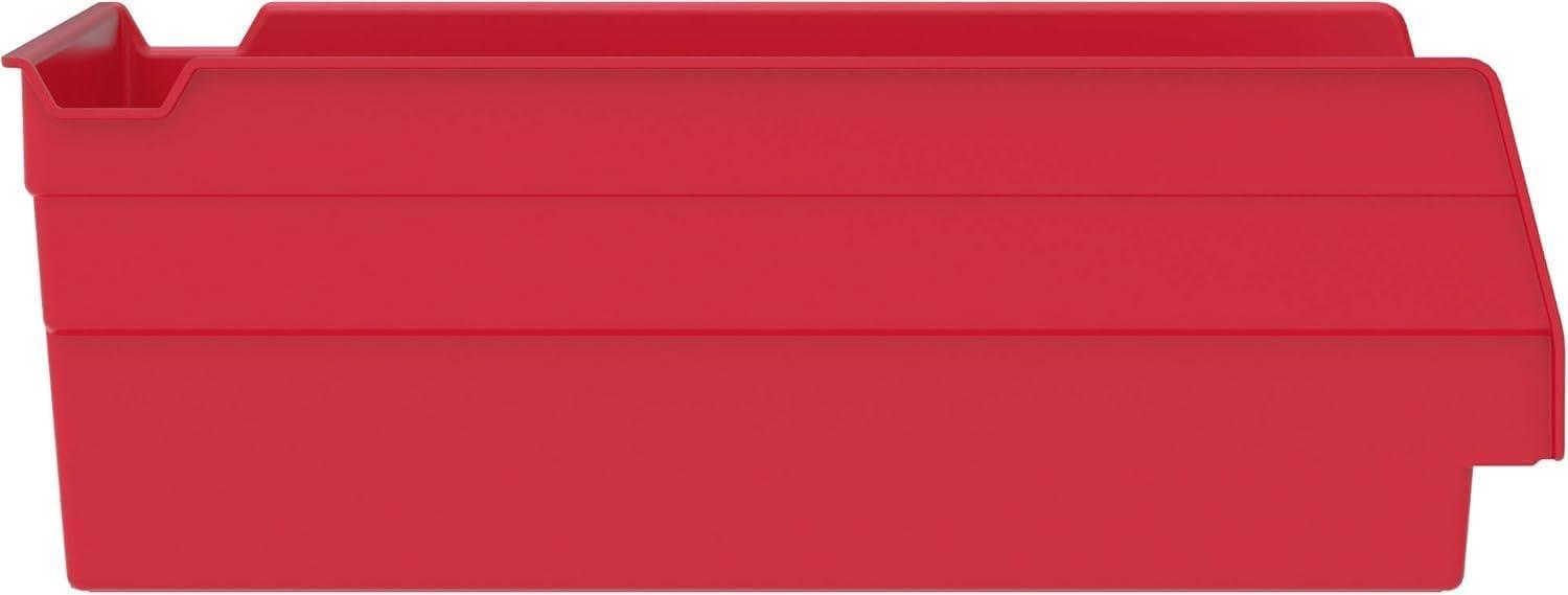 image:imageAkroMils 30150 Plastic Shelf Bins Heavy Duty Storage Bins for Garage Closet and Drawer Organization 12 x 8 x 4 Blue 12PackRed
