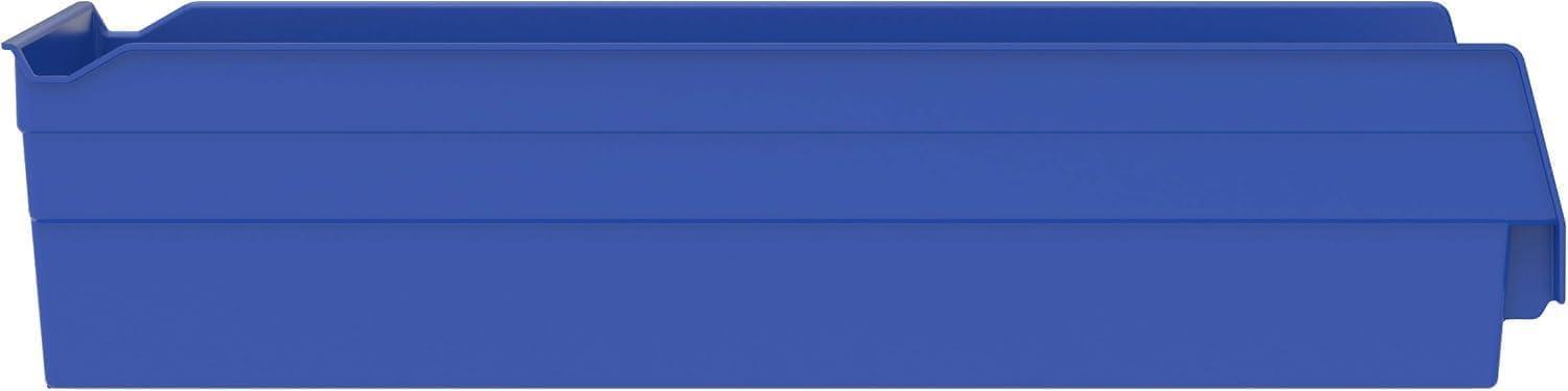 image:imageAkroMils 30158 Plastic Shelf Bins Heavy Duty Storage Bins for Garage Closet and Drawer Organization 18Inch x 8Inch x 4Inch Blue 12PackBlue
