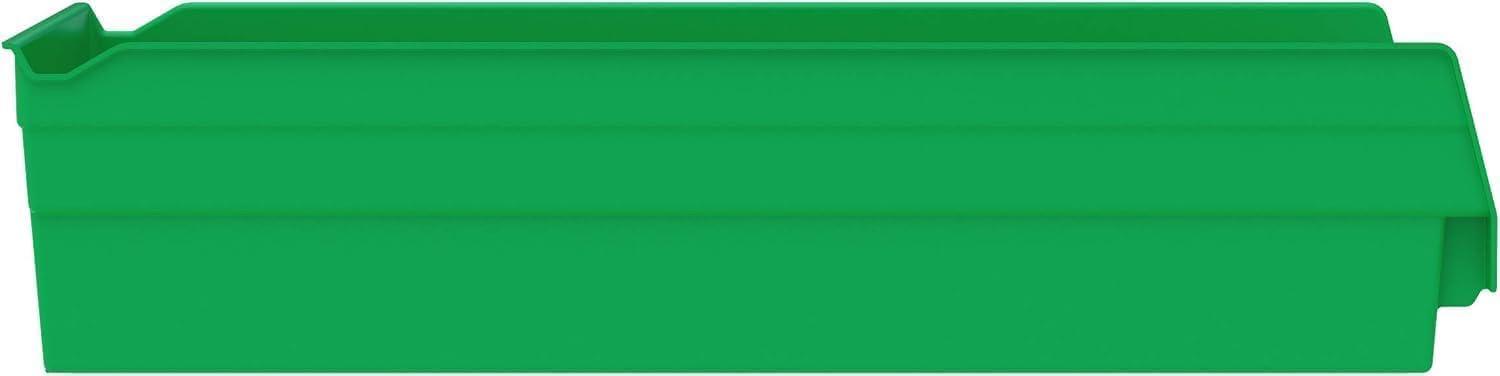 image:imageAkroMils 30158 Plastic Shelf Bins Heavy Duty Storage Bins for Garage Closet and Drawer Organization 18Inch x 8Inch x 4Inch Blue 12PackGreen