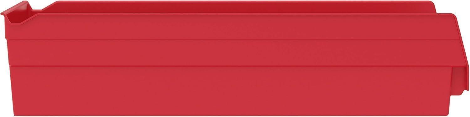 image:imageAkroMils 30158 Plastic Shelf Bins Heavy Duty Storage Bins for Garage Closet and Drawer Organization 18Inch x 8Inch x 4Inch Blue 12PackRed