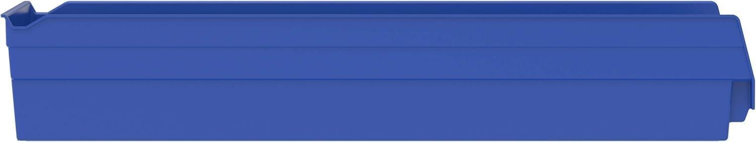 image:imageAkroMils 30164 Plastic Shelf Bins Heavy Duty Storage Bins for Garage Closet and Drawer Organization 24Inch x 612Inch x 4Inch Yellow 6PackBlue