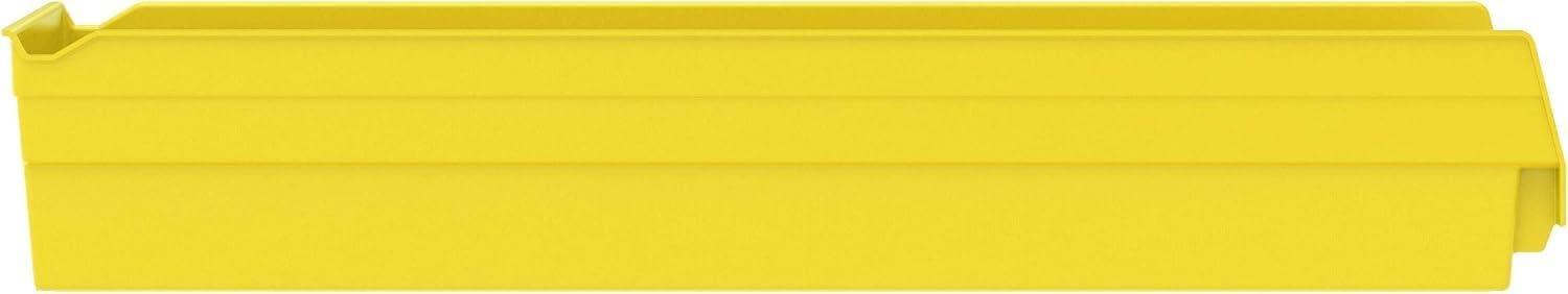 image:imageAkroMils 30164 Plastic Shelf Bins Heavy Duty Storage Bins for Garage Closet and Drawer Organization 24Inch x 612Inch x 4Inch Yellow 6PackClear