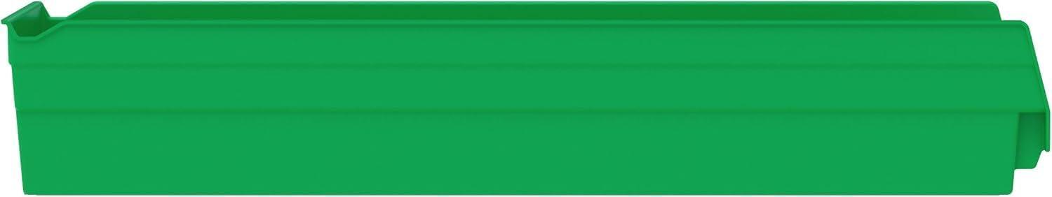 image:imageAkroMils 30164 Plastic Shelf Bins Heavy Duty Storage Bins for Garage Closet and Drawer Organization 24Inch x 612Inch x 4Inch Yellow 6PackGreen
