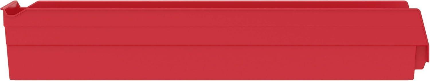 image:imageAkroMils 30164 Plastic Shelf Bins Heavy Duty Storage Bins for Garage Closet and Drawer Organization 24Inch x 612Inch x 4Inch Yellow 6PackRed