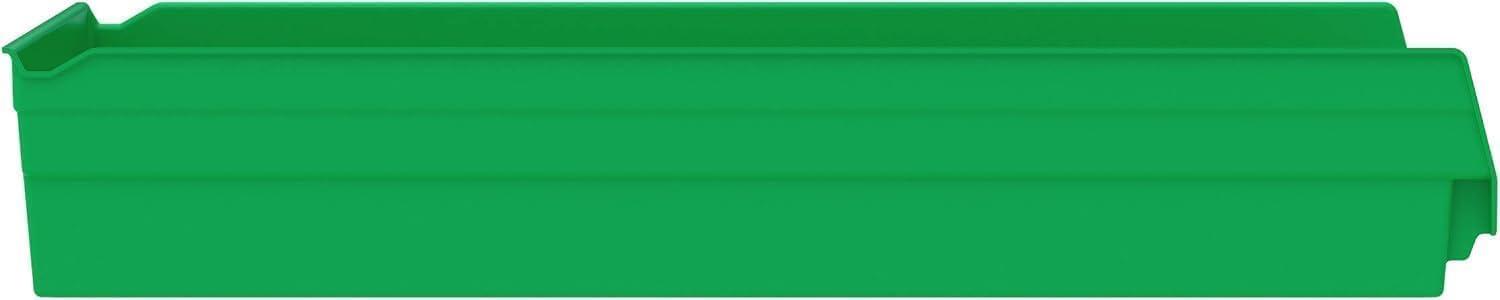 image:imageAkroMils 30174 Plastic Shelf Bins Heavy Duty Storage Bins for Garage Closet and Drawer Organization 24Inch x 11Inch x 4Inch Blue 6PackGreen