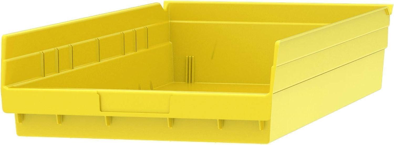 image:imageAkroMils 30174 Plastic Shelf Bins Heavy Duty Storage Bins for Garage Closet and Drawer Organization 24Inch x 11Inch x 4Inch Blue 6PackYellow