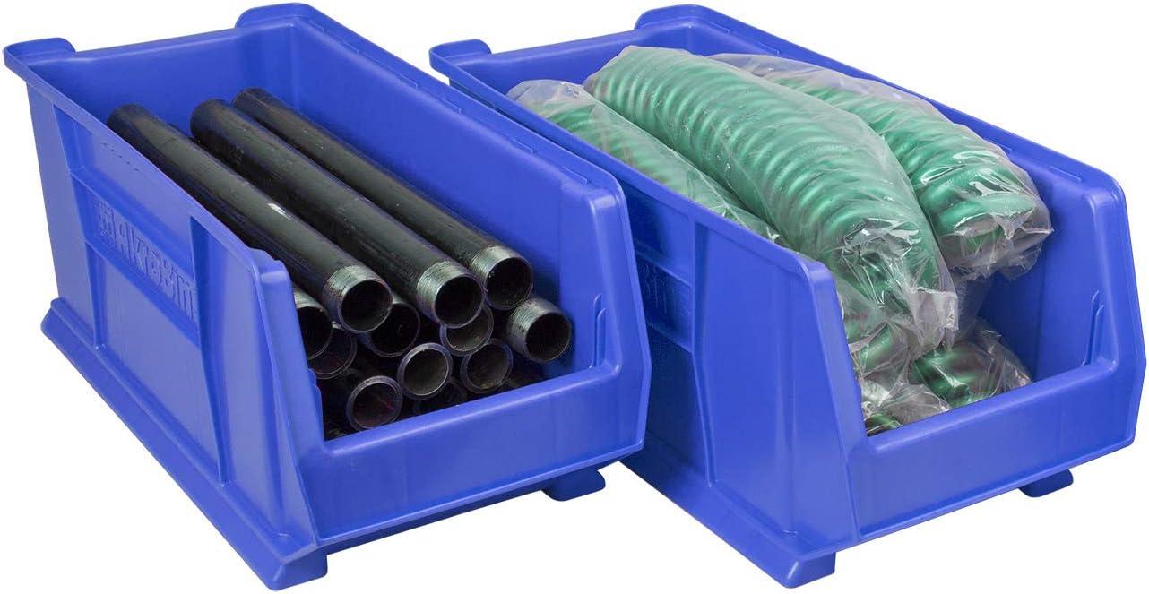 image:imageAkroMils 30287 SuperSize AkroBins Plastic Storage Bins SpaceSaving Stackable Bins for Garage Classroom Warehouse Organization 24 L x 11 W x 10 H Yellow 4PackBlue 4Pack