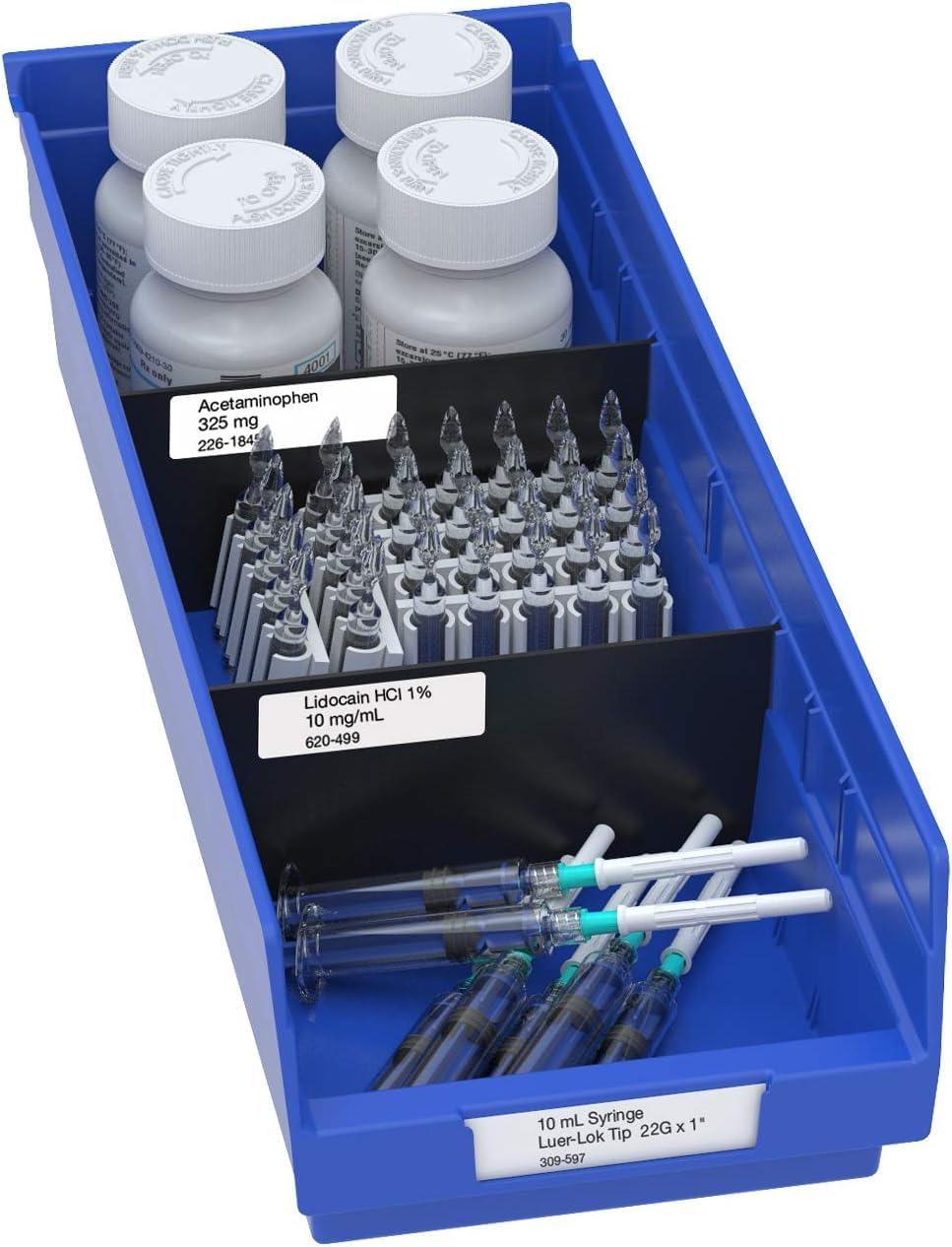 image:imageAkroMils 40130 Plastic Width Dividers for 4 Tall Shelf Bins Models 30130 30138 and 30164 Custom Storage Inserts for Tools Crafts amp Supplies 24Pack BlackFits 30130 30138 and 30164