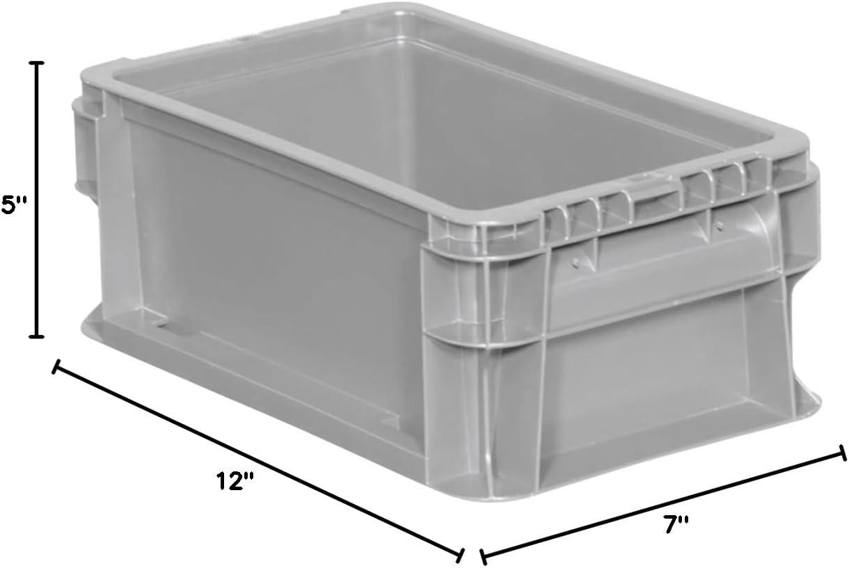 image:imageBuckhorn SW4815080201000 Plastic Straight Wall Storage Container Tote 48Inch x 15Inch x 712Inch Light Gray12 x 7 x 5
