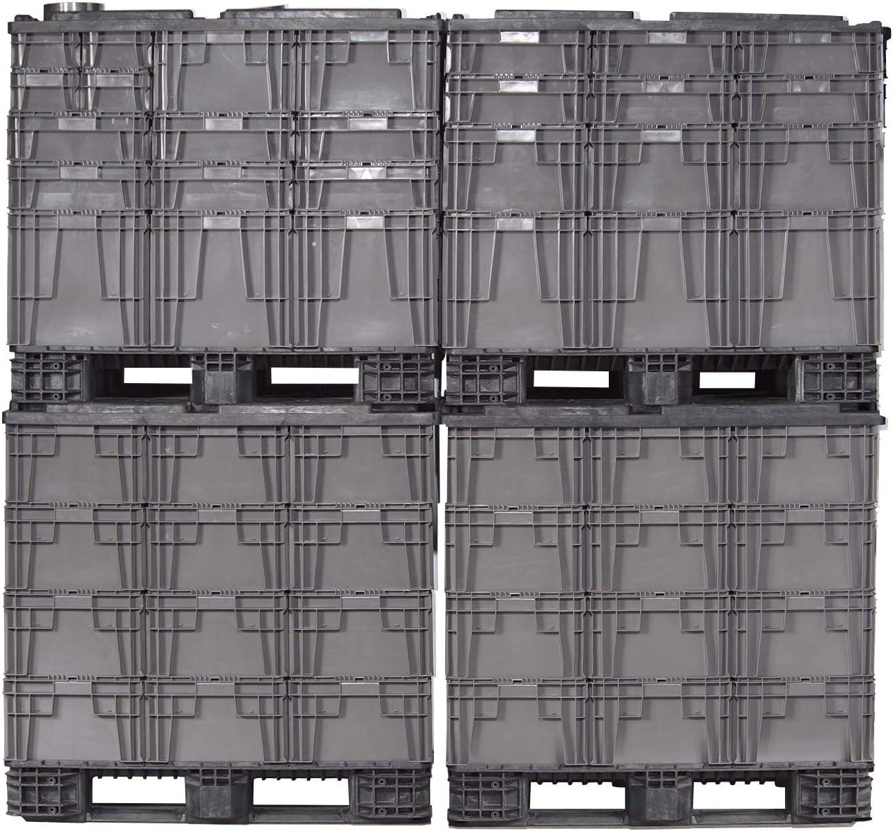 image:imageBuckhorn SW4815080201000 Plastic Straight Wall Storage Container Tote 48Inch x 15Inch x 712Inch Light Gray48 x 15 x 75