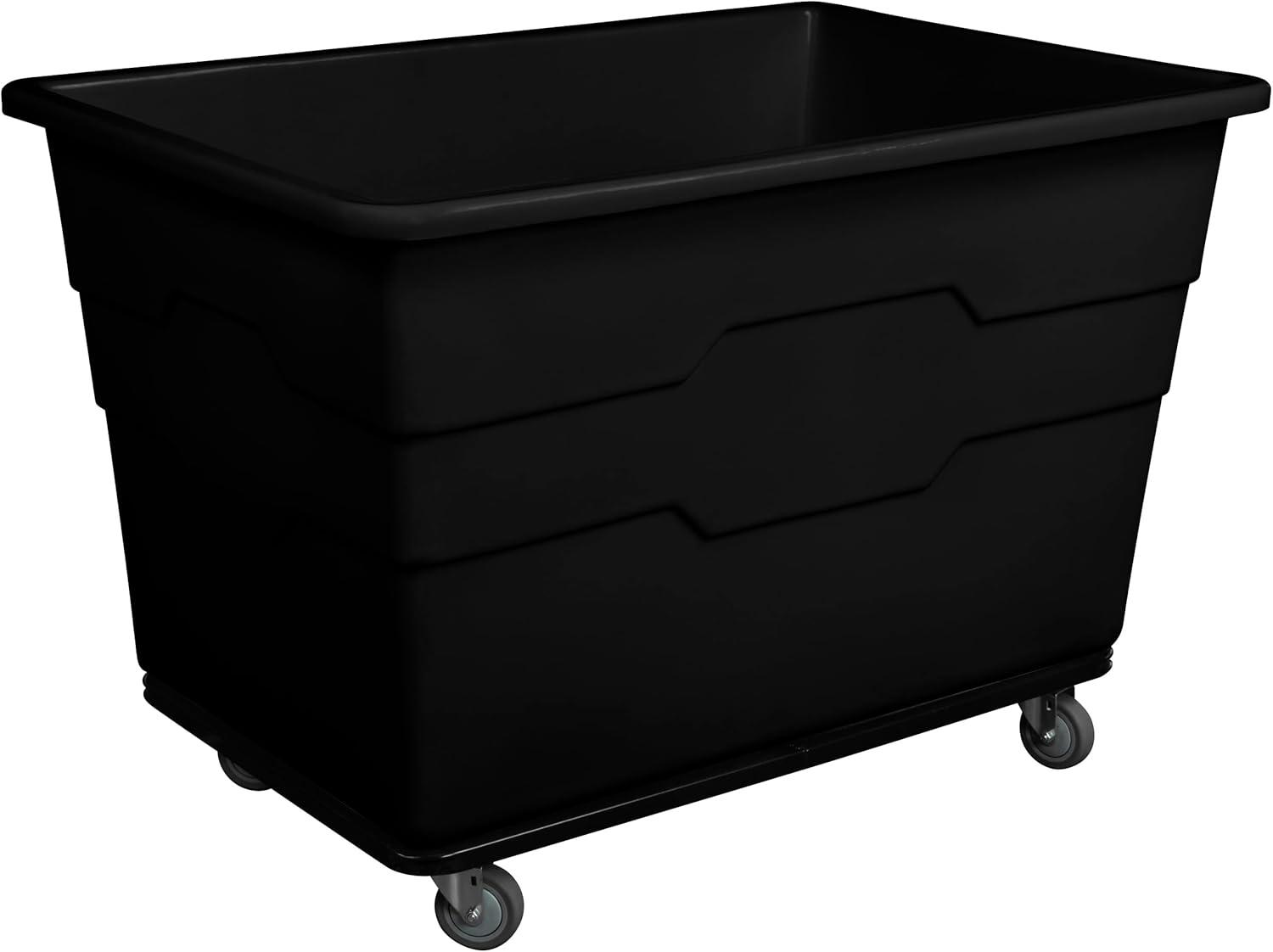 image:imageReadySpace Commercial 16 Bushel Utility Cart with Steel Base Poly Box Basket Truck Laundry Cart and Rolling Trash Bin 47Inch x 3475Inch x 355Inch 1000 Pound Weight Capacity GrayBlack