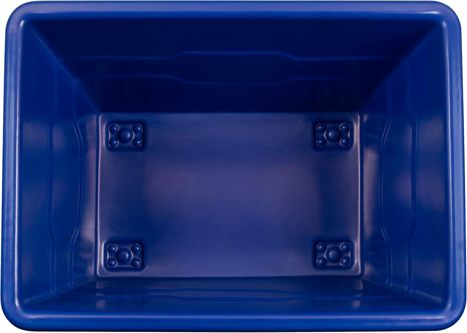 image:imageReadySpace Commercial 16 Bushel Utility Cart with Steel Base Poly Box Basket Truck Laundry Cart and Rolling Trash Bin 47Inch x 3475Inch x 355Inch 1000 Pound Weight Capacity GrayBlue