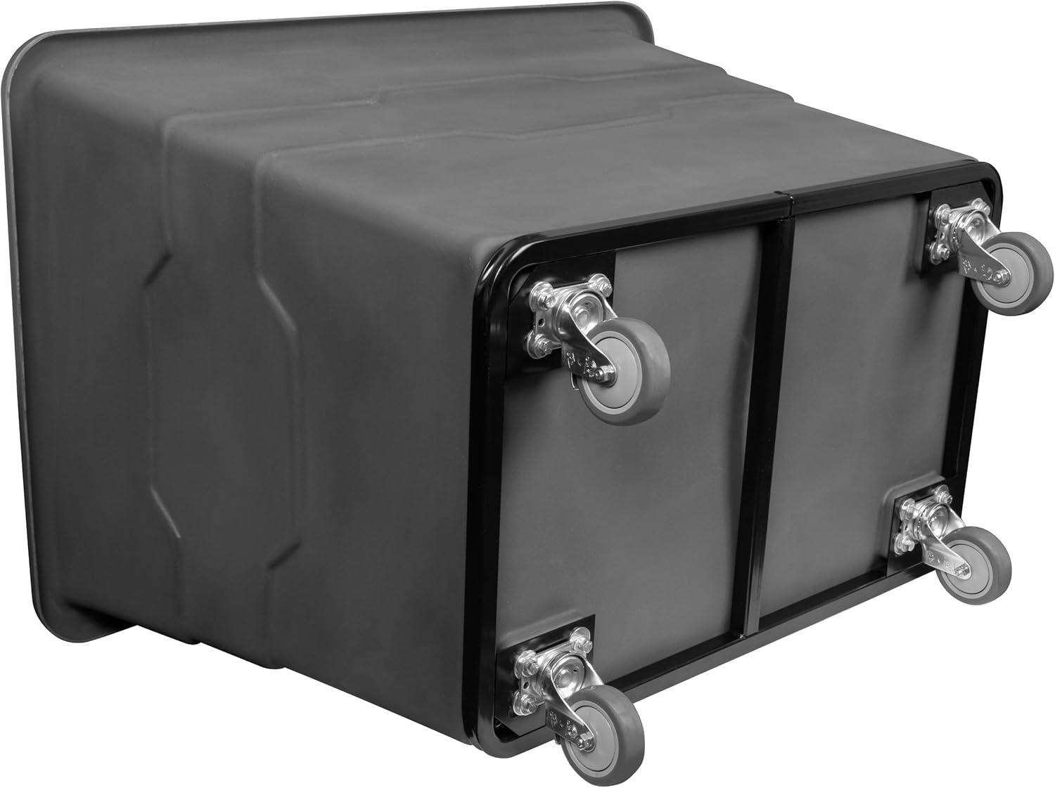 image:imageReadySpace Commercial 16 Bushel Utility Cart with Steel Base Poly Box Basket Truck Laundry Cart and Rolling Trash Bin 47Inch x 3475Inch x 355Inch 1000 Pound Weight Capacity GrayGray