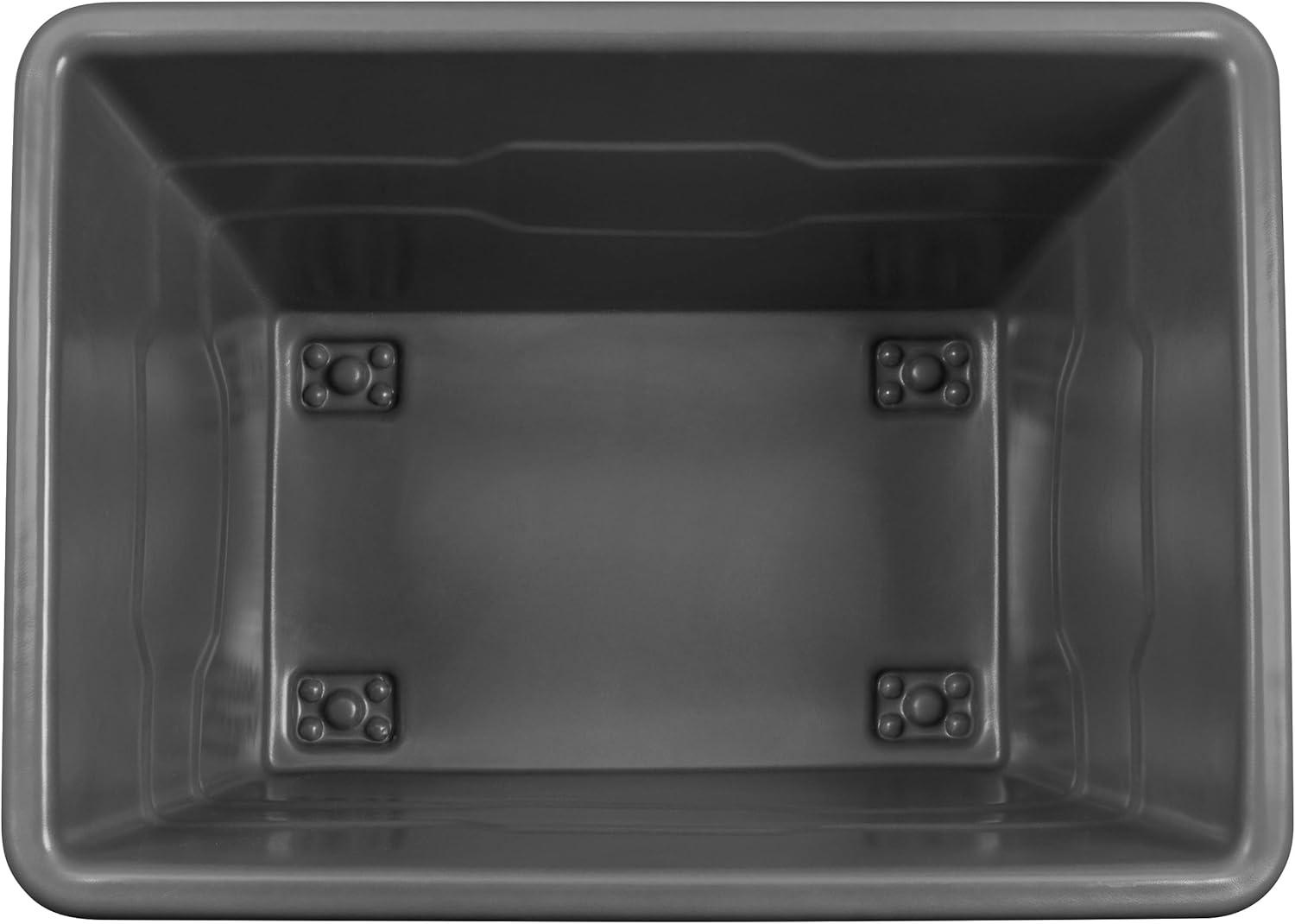 image:imageReadySpace Commercial 16 Bushel Utility Cart with Steel Base Poly Box Basket Truck Laundry Cart and Rolling Trash Bin 47Inch x 3475Inch x 355Inch 1000 Pound Weight Capacity GrayGray