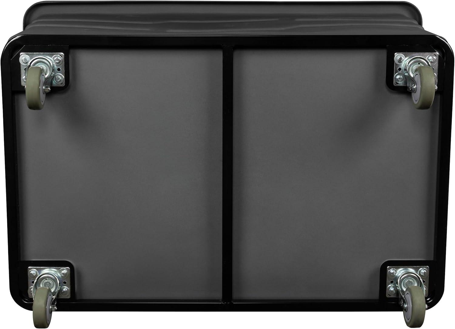 image:imageReadySpace Commercial 16 Bushel Utility Cart with Steel Base Poly Box Basket Truck Laundry Cart and Rolling Trash Bin 47Inch x 3475Inch x 355Inch 1000 Pound Weight Capacity GrayBlack