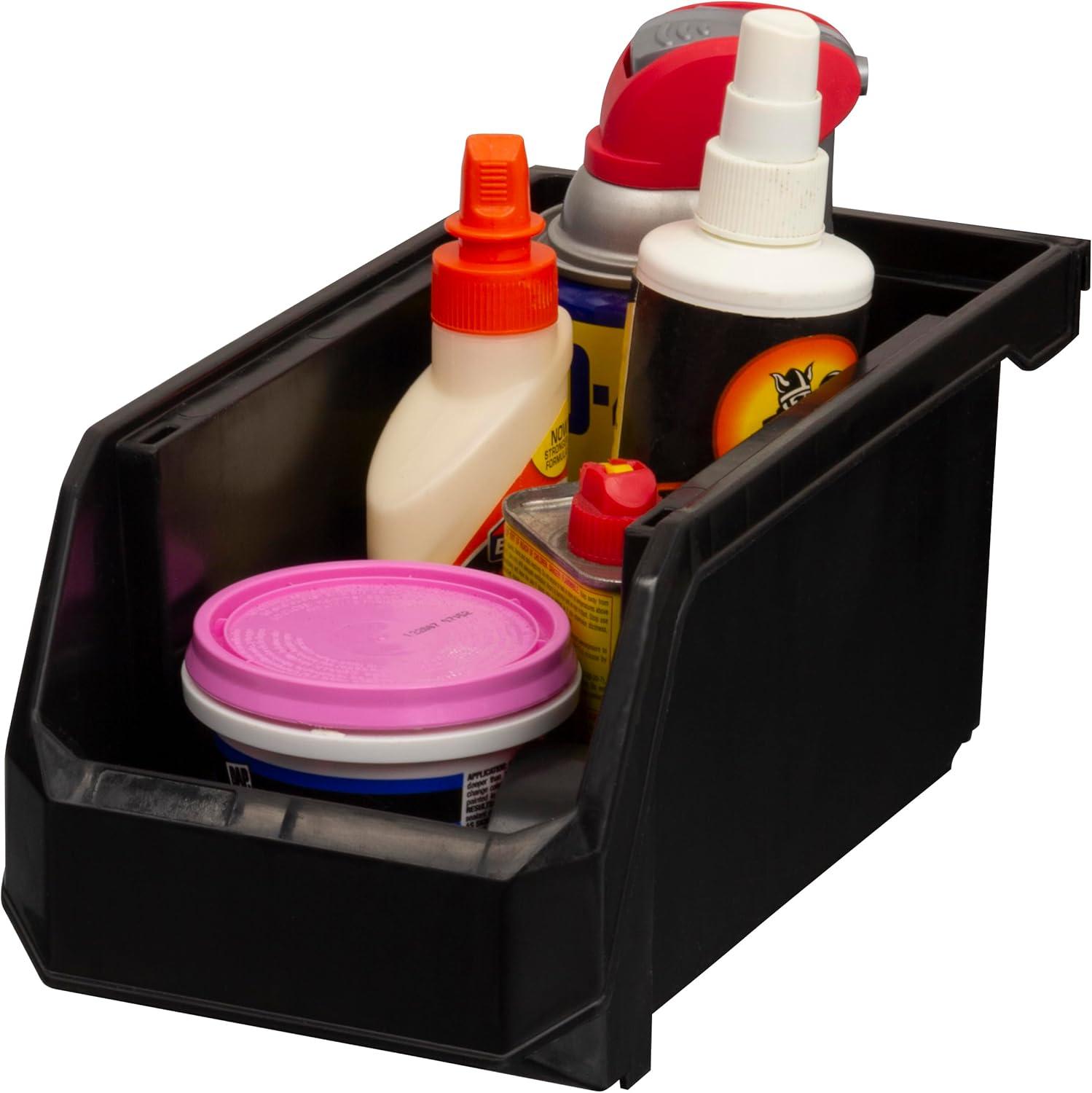 image:imageReadySpace Plastic Containers for Organizing and Storage Bins for Closet Kitchen Office Garage or Pantry Organization Stackable Bins Extra Large 148 x 165 x 7 4Pack GreyBlack