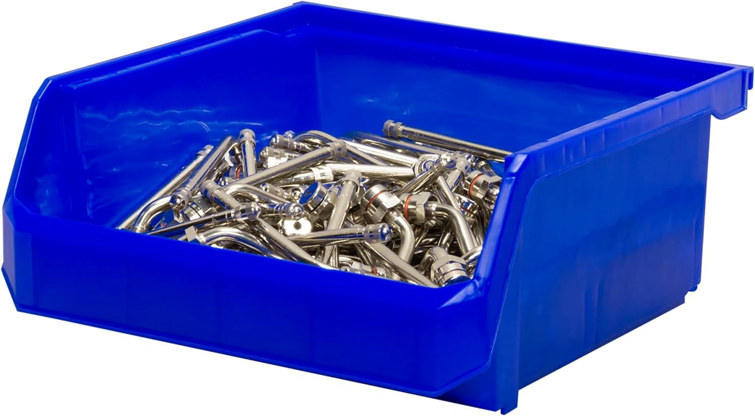 image:imageReadySpace Plastic Containers for Organizing and Storage Bins for Closet Kitchen Office Garage or Pantry Organization Stackable Bins Extra Large 148 x 165 x 7 4Pack GreyBlue