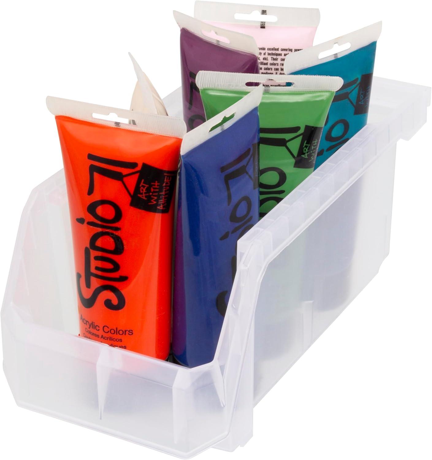 image:imageReadySpace Plastic Containers for Organizing and Storage Bins for Closet Kitchen Office Garage or Pantry Organization Stackable Bins Extra Large 148 x 165 x 7 4Pack GreyClear
