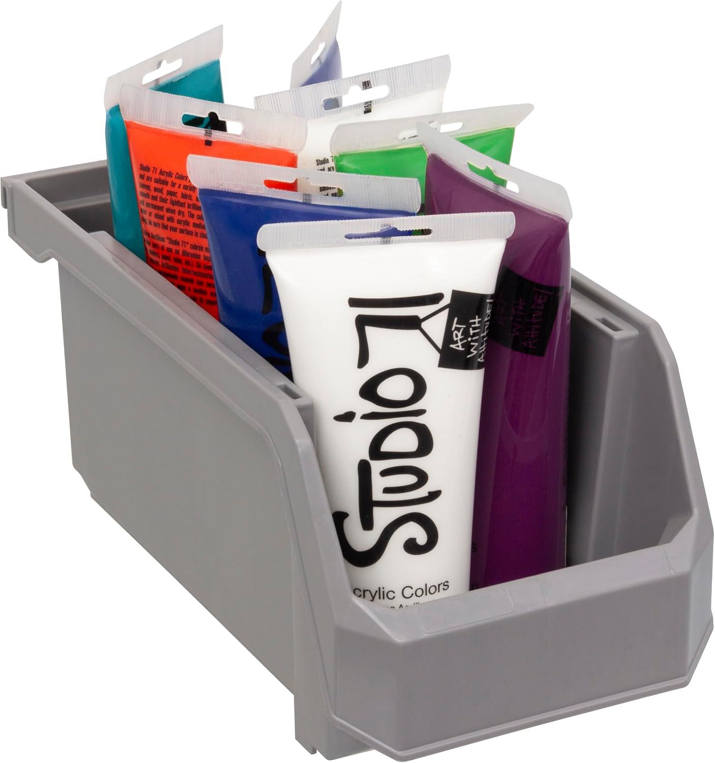 image:imageReadySpace Plastic Containers for Organizing and Storage Bins for Closet Kitchen Office Garage or Pantry Organization Stackable Bins Extra Large 148 x 165 x 7 4Pack GreyGrey