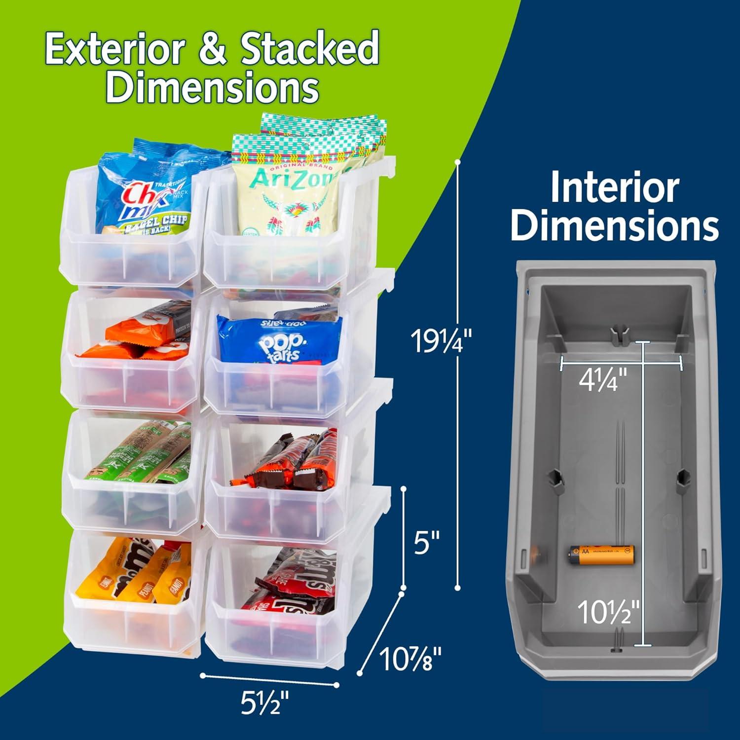 image:imageReadySpace Plastic Containers for Organizing and Storage Bins for Closet Kitchen Office Garage or Pantry Organization Stackable Bins Extra Large 148 x 165 x 7 4Pack GreyClear