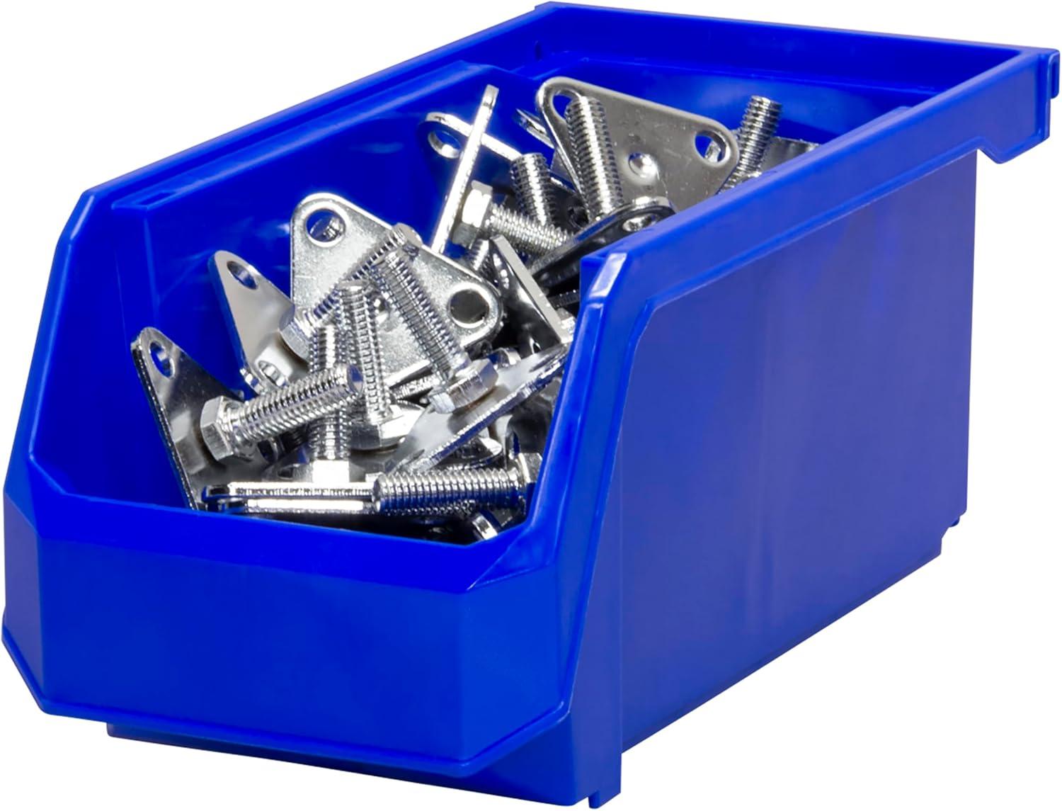 image:imageReadySpace Plastic Containers for Organizing and Storage Bins for Closet Kitchen Office Garage or Pantry Organization Stackable Bins Extra Large 148 x 165 x 7 4Pack GreyBlue