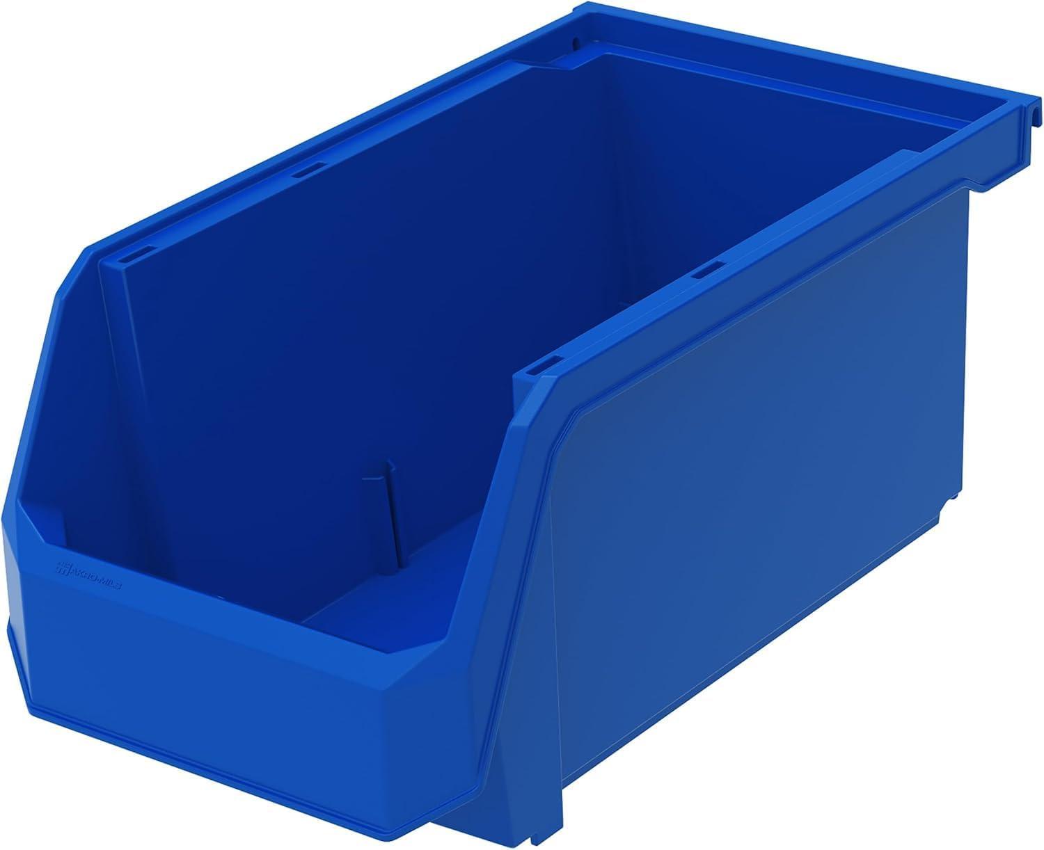 image:imageReadySpace Plastic Containers for Organizing and Storage Bins for Closet Kitchen Office Garage or Pantry Organization Stackable Bins Extra Large 148 x 165 x 7 4Pack GreyBlue