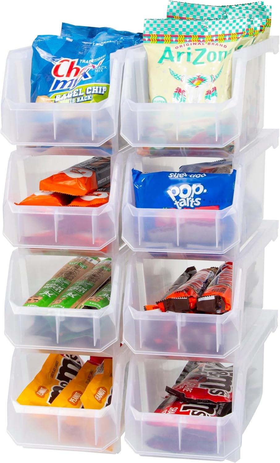 image:imageReadySpace Plastic Containers for Organizing and Storage Bins for Closet Kitchen Office Garage or Pantry Organization Stackable Bins Extra Large 148 x 165 x 7 4Pack GreyClear