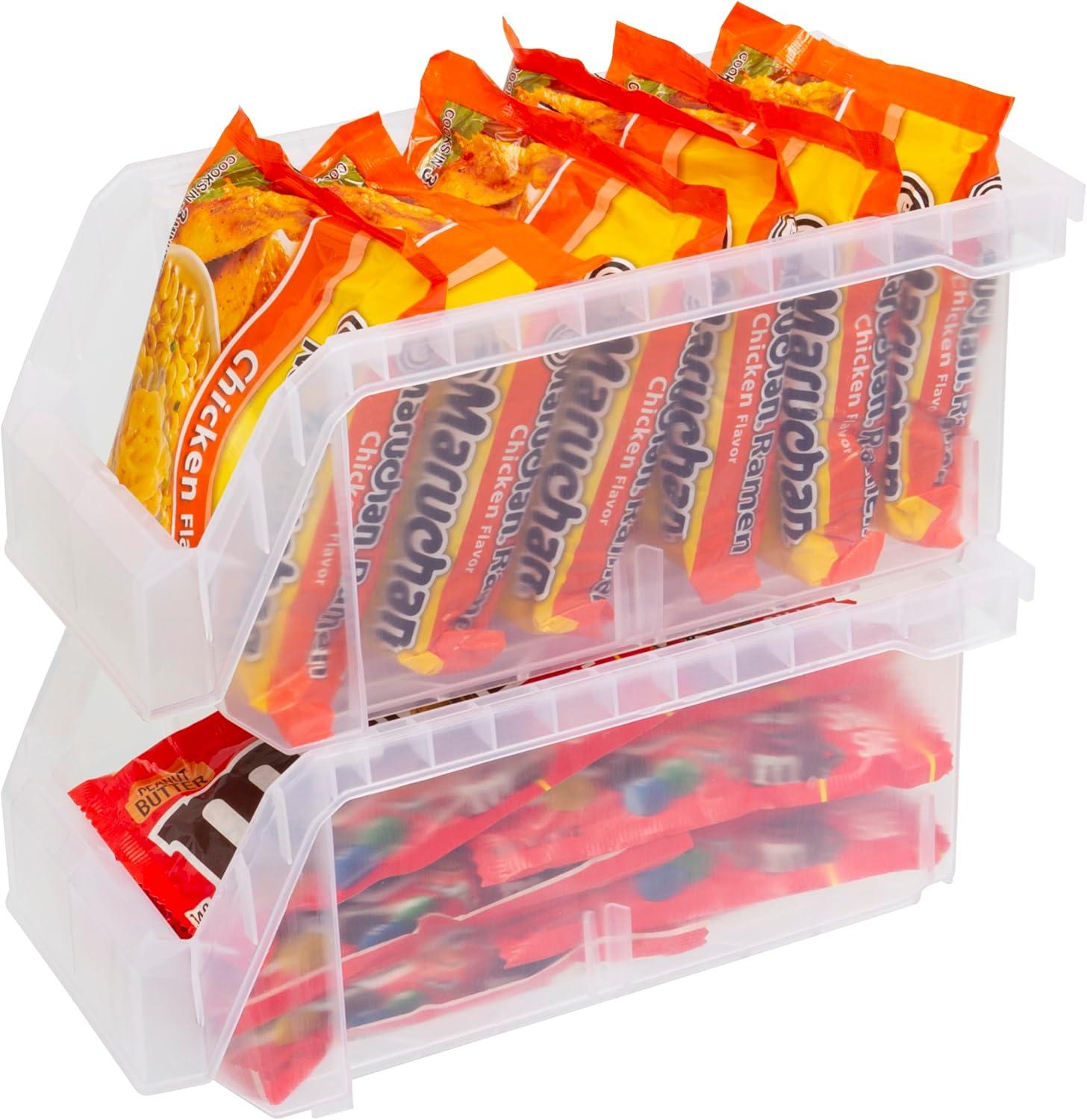 image:imageReadySpace Plastic Containers for Organizing and Storage Bins for Closet Kitchen Office Garage or Pantry Organization Stackable Bins Extra Large 148 x 165 x 7 4Pack GreyClear