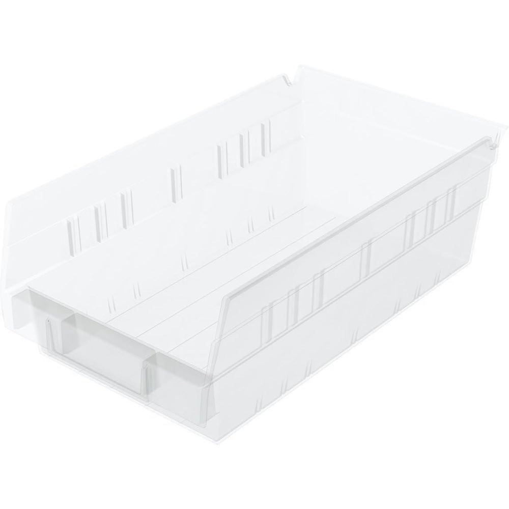 image:imageAkroMils 30130 Plastic Shelf Bins Heavy Duty Storage Bins for Garage Closet and Drawer Organization 12 x 612 x 4 Blue 12PackClear