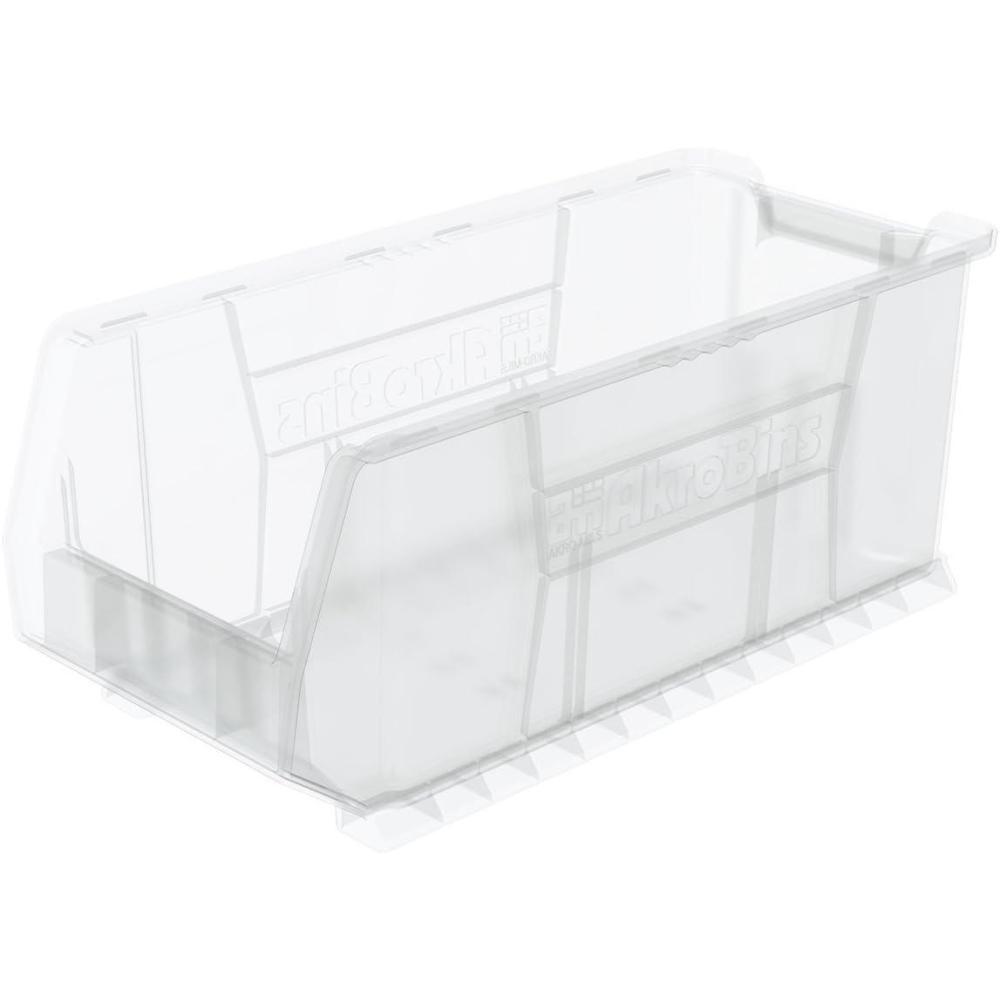 image:imageAkroMils 30287 SuperSize AkroBins Plastic Storage Bins SpaceSaving Stackable Bins for Garage Classroom Warehouse Organization 24 L x 11 W x 10 H Yellow 4PackClear 4Pack