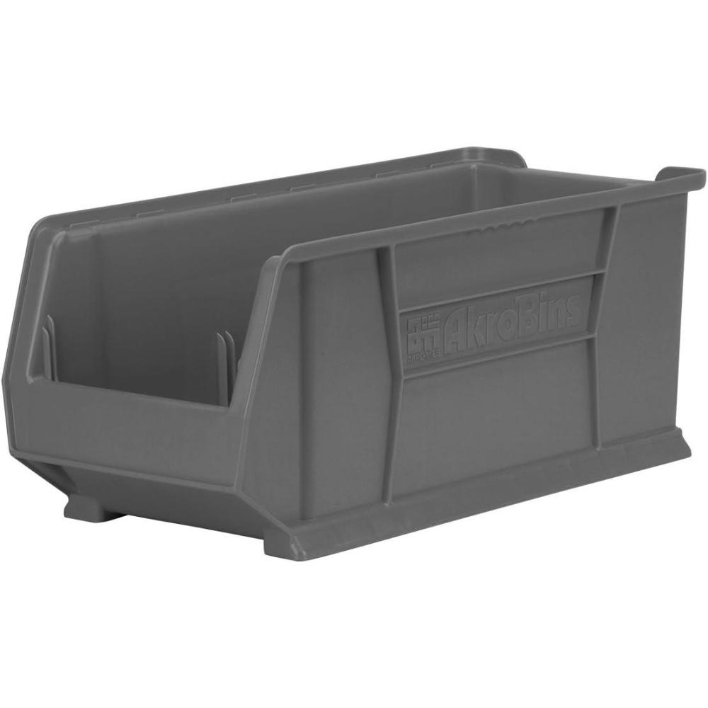 image:imageAkroMils 30287 SuperSize AkroBins Plastic Storage Bins SpaceSaving Stackable Bins for Garage Classroom Warehouse Organization 24 L x 11 W x 10 H Yellow 4PackGrey 4Pack