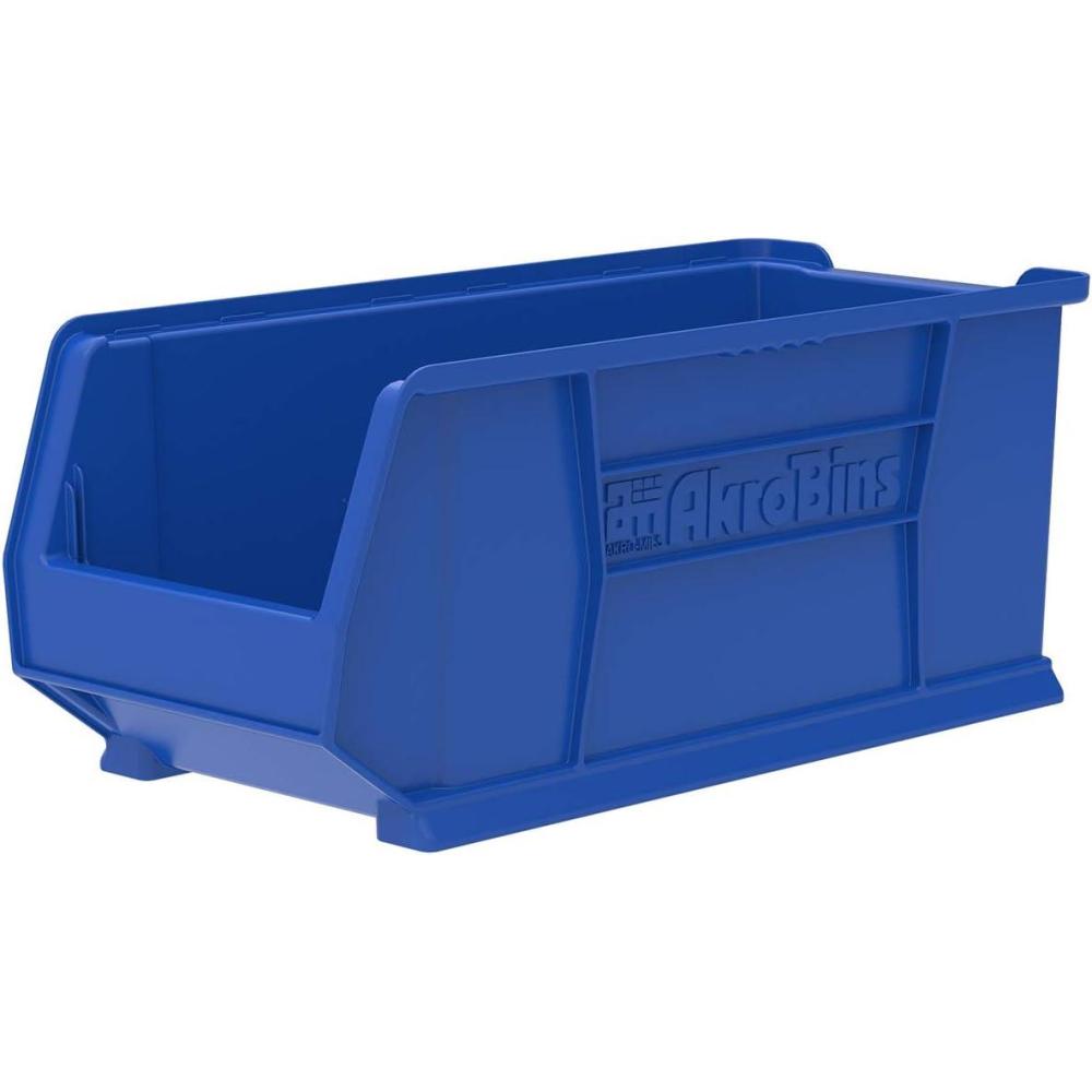 image:imageAkroMils 30287 SuperSize AkroBins Plastic Storage Bins SpaceSaving Stackable Bins for Garage Classroom Warehouse Organization 24 L x 11 W x 10 H Yellow 4PackBlue 4Pack