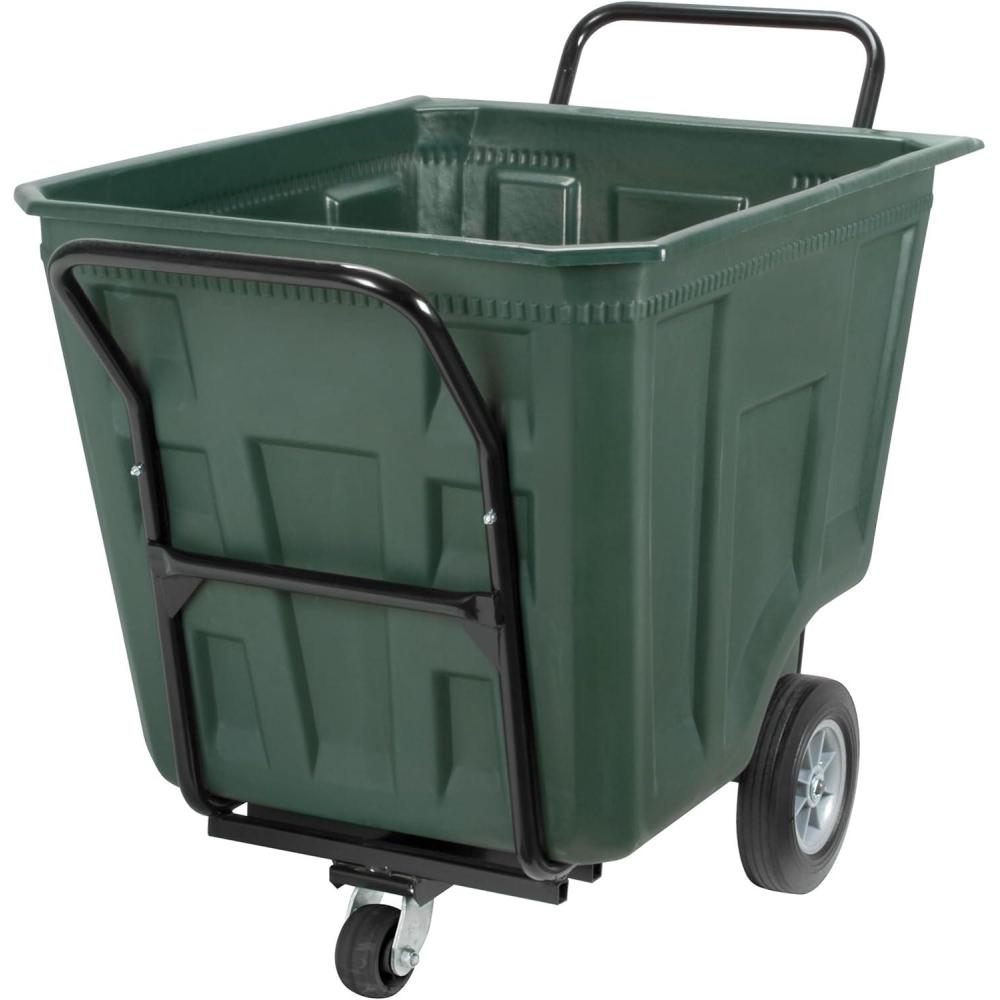 image:imageReadySpace Heavy Duty Plastic Transport Cart for Trash and Bulky Items for Commercial or Home Use 30Inch W x 48Inch D x 34Inch H 60 Gallon Capacity 76460GREYRS GrayGreen