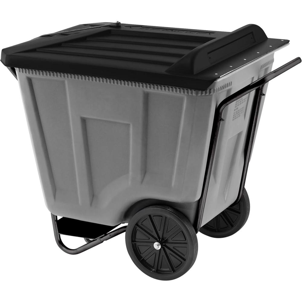 image:imageReadySpace Heavy Duty Plastic Transport Cart for Trash and Bulky Items for Commercial or Home Use 30Inch W x 48Inch D x 34Inch H 60 Gallon Capacity 76460GREYRS GrayGray