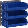 Akro-Mils 18″x19″ Steel Wall Mount Louvered Panel with 6-Pack of 11 x16 x5 AkroBins Stackable Plastic Storage Bins (Black), Organization Bundle for Garage, Workshop, Classroom