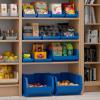 Akro-Mils 30124 Plastic Shelf Bins, Heavy Duty Storage Bins for Garage, Closet, and Drawer Organization, 24-Inch x 4-Inch x 4-Inch, Blue, 12-Pack(Blue)