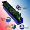 Akro-Mils 30124 Plastic Shelf Bins, Heavy Duty Storage Bins for Garage, Closet, and Drawer Organization, 24-Inch x 4-Inch x 4-Inch, Blue, 12-Pack(Green)